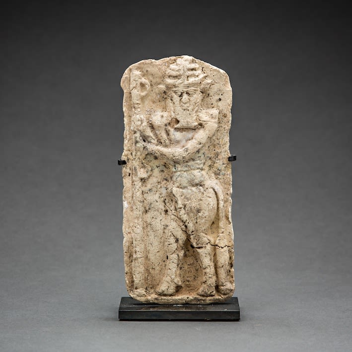 Old Babylonian Moulded Plaque with Standing Bull Man, 2000 BCE - 1700 BCE