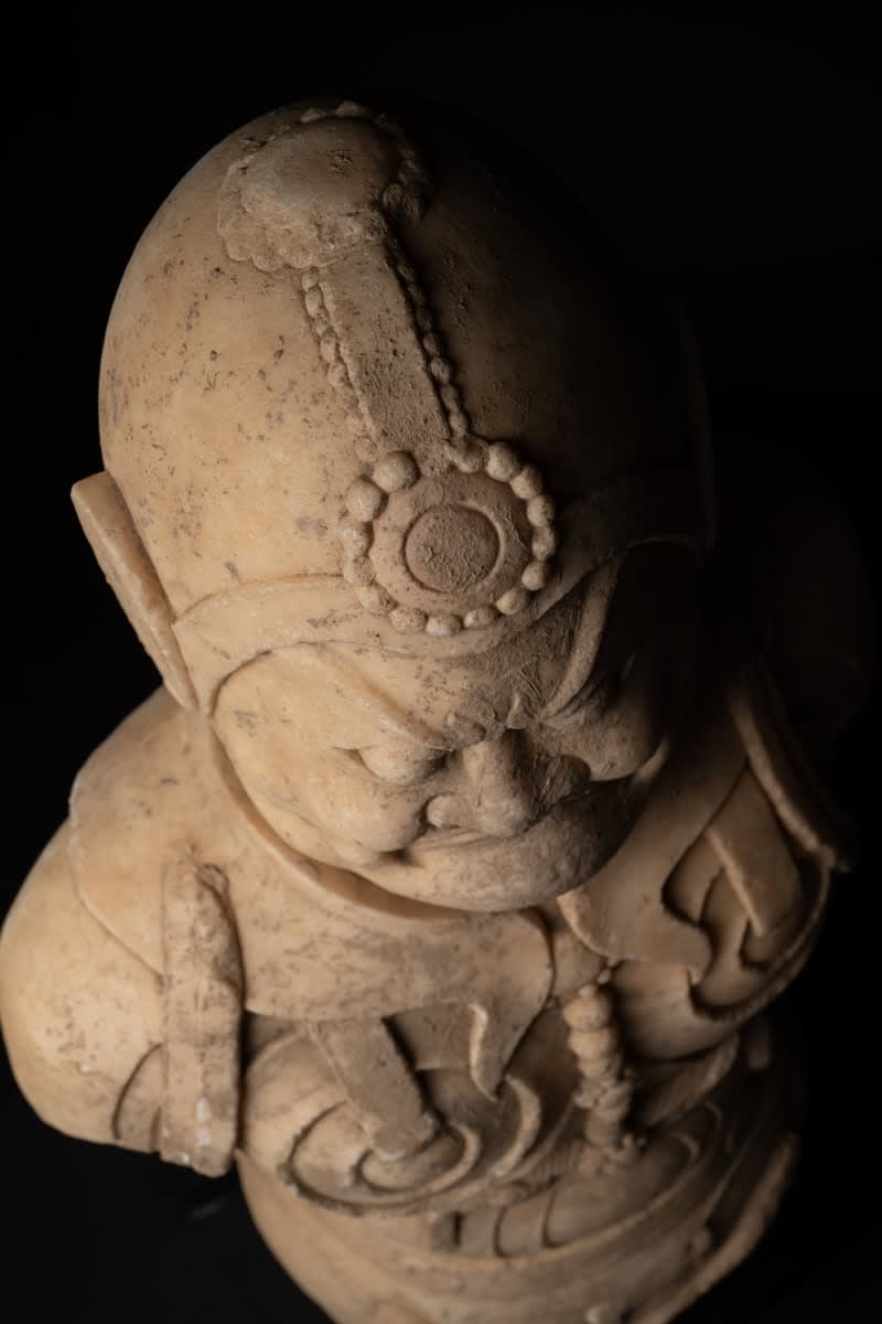 Tang Marble Bust of Lokapala, 618 BCE - 907 BCE