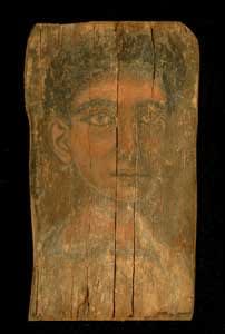 Roman Period Egyptian Mummy Portrait Depicting a Young Man, 2nd Century CE