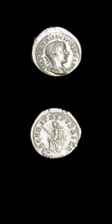 Silver Denarius of Emperor Gordian III, 240 CE - 244 CE
