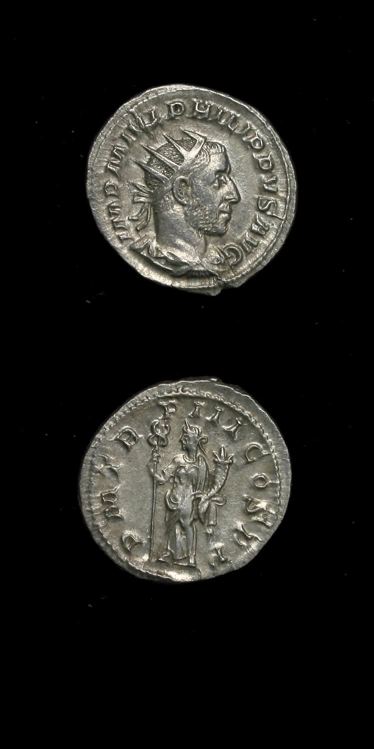 Silver Antoninianus of Emperor Philip I the Arab, 244 CE - 249 CE