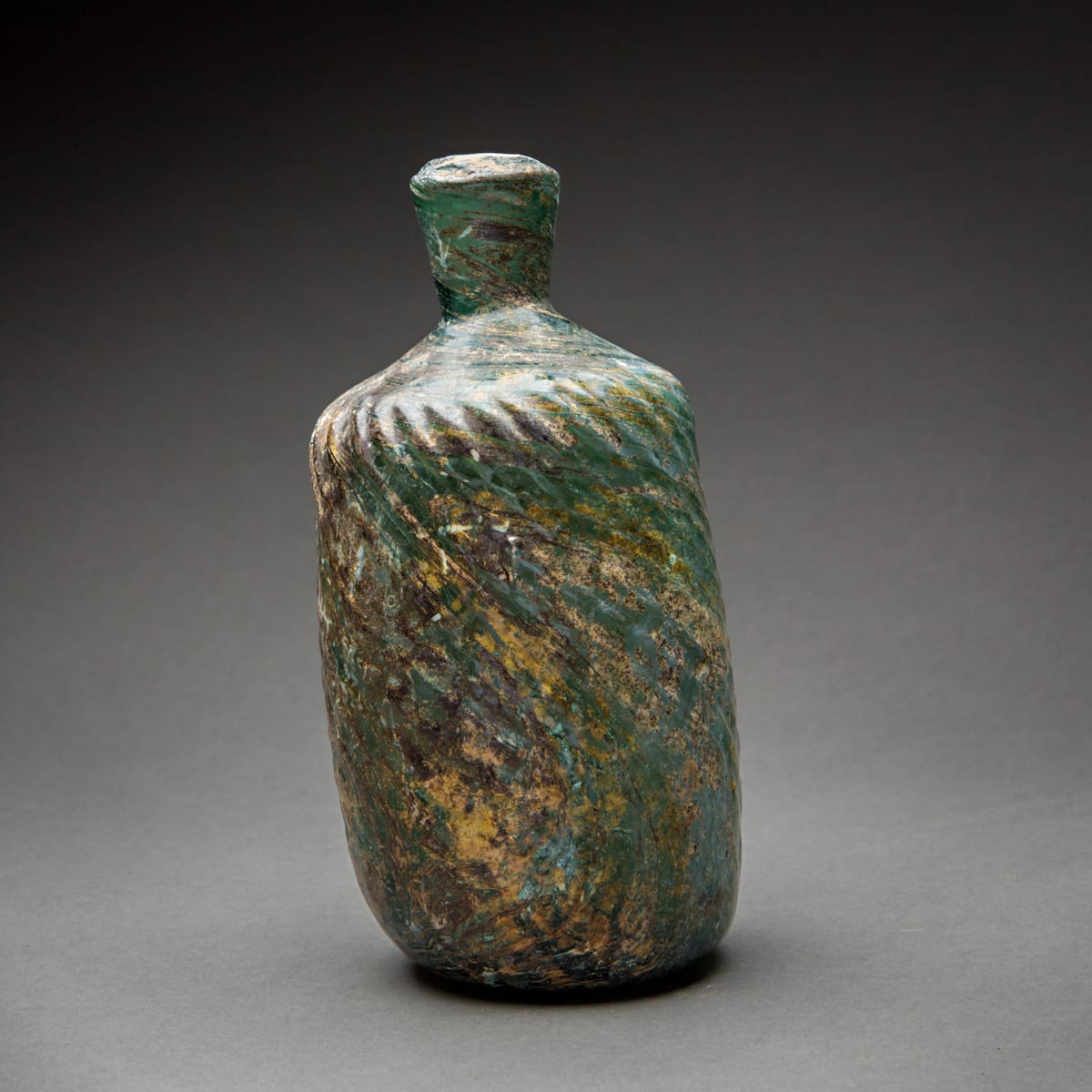 Large Green Glass Bottle, 800 CE - 900 CE