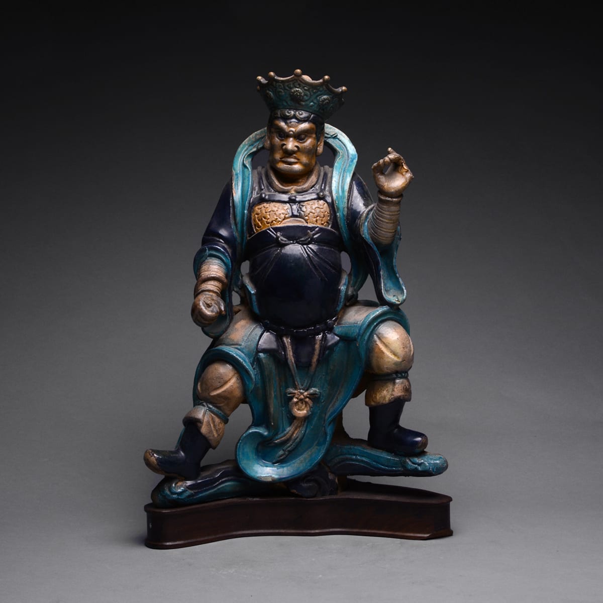 Ming Dynasty Glazed Terracotta Roof Tile of Heavenly King, 1368 CE to 1644 CE