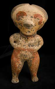 Chinesco Style (Type C) Nayarit Terracotta Sculpture of a Standing Man, 300 BCE - 300 CE