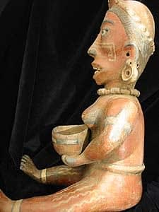 Terracotta Seated Female with Bowl, 300 BCE - 300 CE