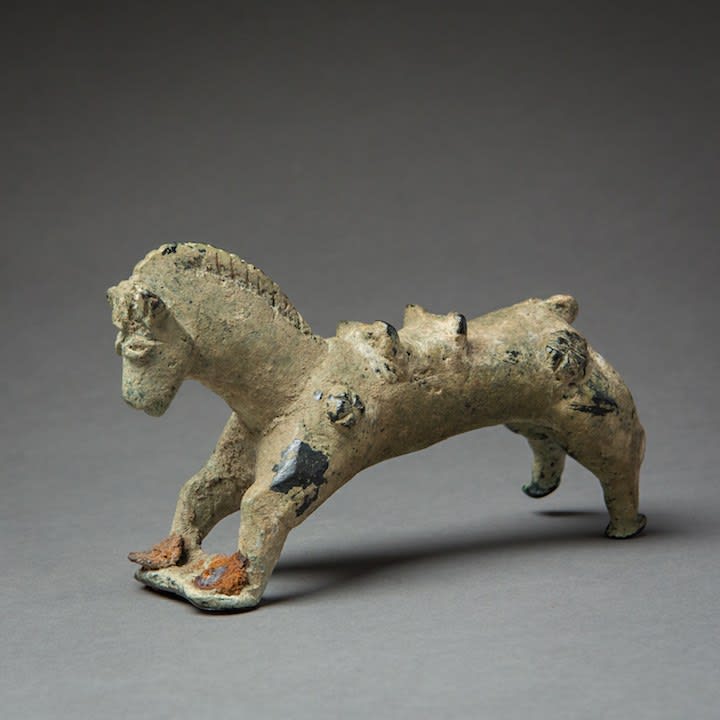 Sassanian Bronze Sculpture of a Saddled Horse, 200 CE - 600 CE