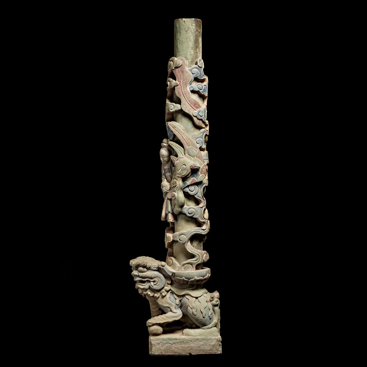 Pair of Fu Dog Stone Columns, 1368 CE - 1644 CE