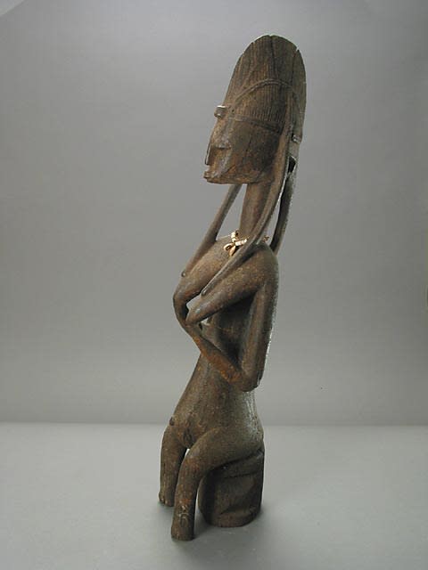 Bambara Wooden Guannyeni Sculpture of a Standing Woman, 20th Century CE