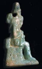 New Kingdom Faience Amulet of Isis and Horus, 1600 BCE - 1100 BCE