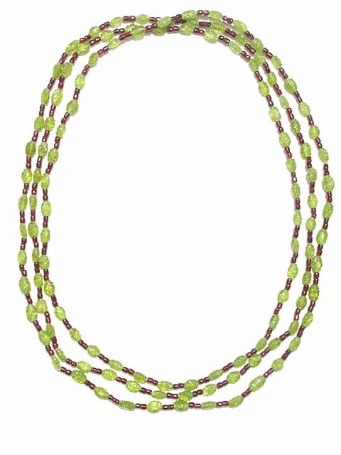 Peridot And Garnet Bead Necklace