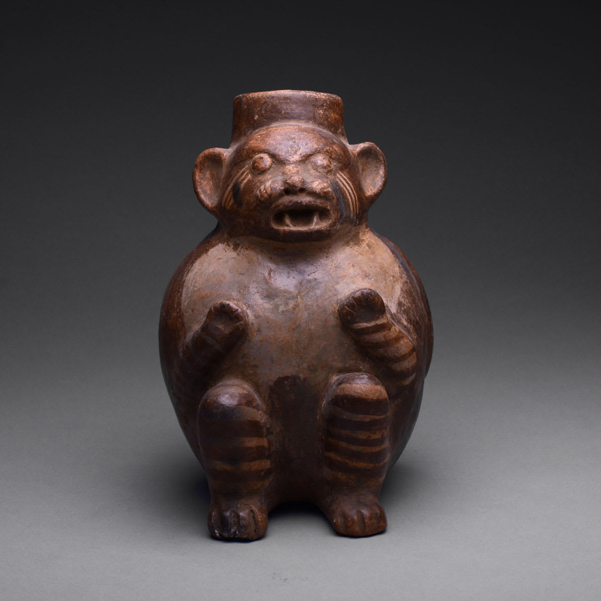 Terracotta Monkey Effigy Vessel, 100 BCE - 500 CE