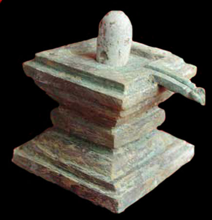 Khmer Stone Linga and Bronze Yoni Pedestal, 10th Century CE - 13th Century CE