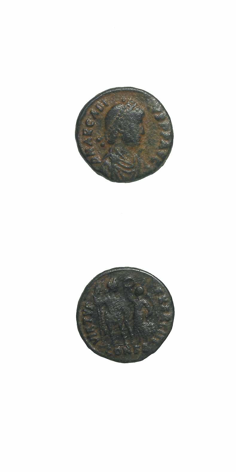 Bronze Coin of Emperor Arcadius, 383 CE - 408 CE