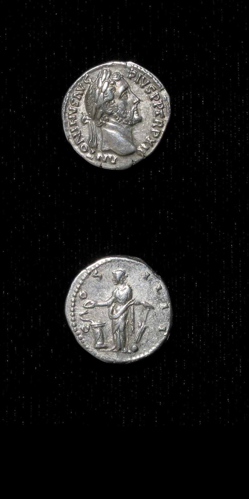 Silver Denarius of Emperor Antoninus Pius, 138 CE - 161 CE