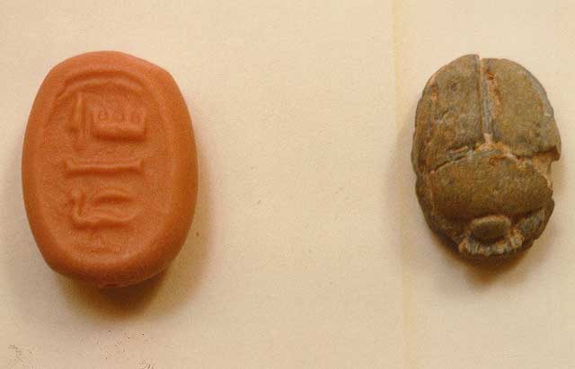 New Kingdom Faience Scarab, 1650 BCE - 1085 BCE