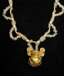 Necklace with Tairona Tumbaga Anthropomorphic Bell, 800 CE - 1200 CE