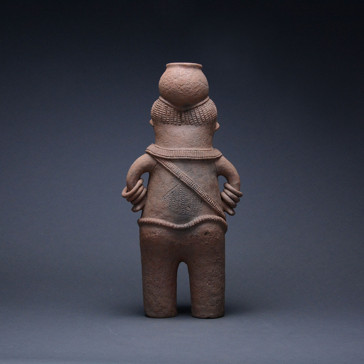 Mangbetu Terracotta Vessel in the Shape of Conjoined Twins, 19th Century CE - 20th Century CE