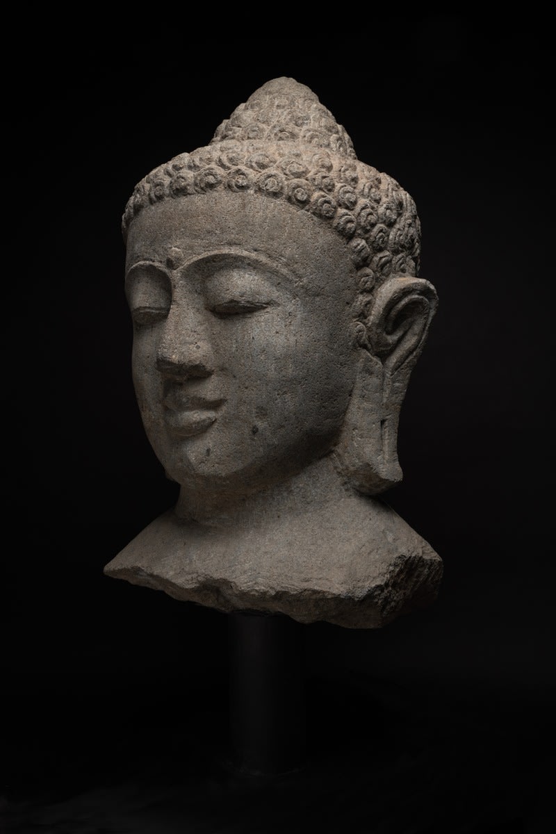 Monumental Javanese Head of the Buddha, Ninth Century AD