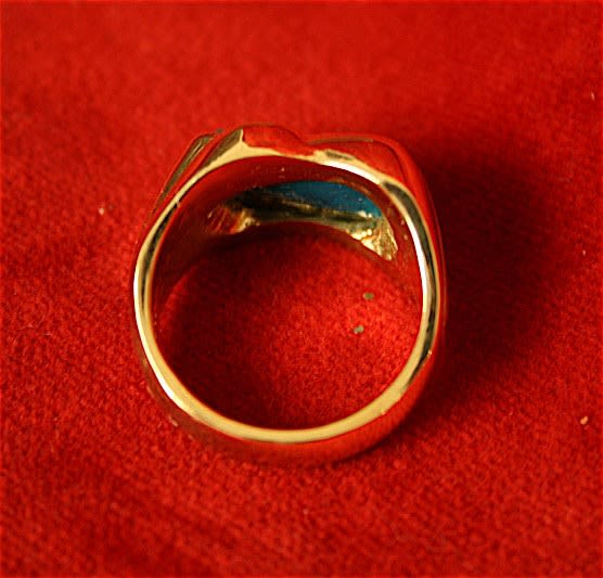 Gold Ring with Faience Eye of Horus Amulet, 1600 BCE - 1100 BCE