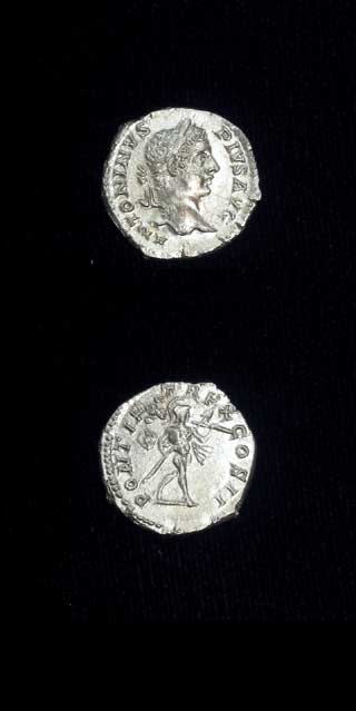 Silver Denarius of Emperor Caracalla, 200 CE - 210 CE