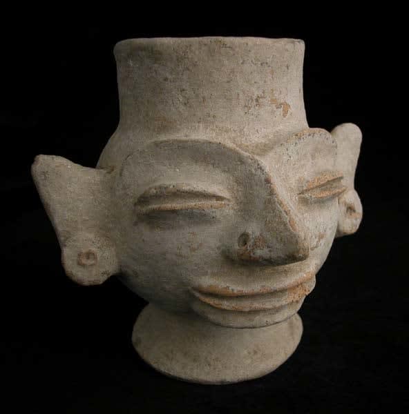 Remojadas Vessel in the Form of a Head, 500 CE - 900 CE