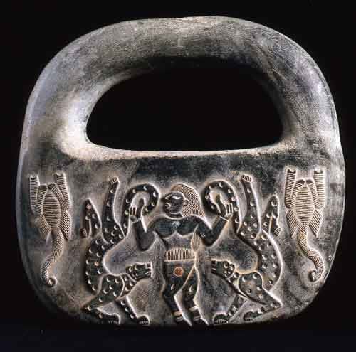 Intercultural Style steatite lock-shaped weight, 3000 BCE - 2000 BCE