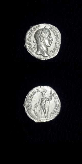 Silver Denarius of Emperor Severus Alexander, 228 CE - 231 CE