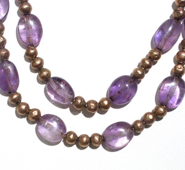 Amethyst and Gold Bead Necklace