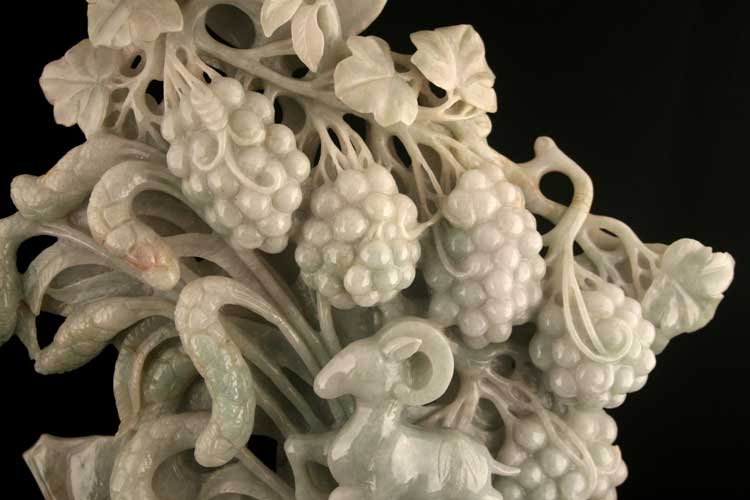 Jade Sculpture of Goats in a Landscape, 20th Century CE