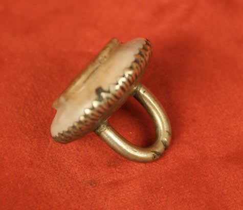 Sassanian Agate Seal Mounted in Silver Setting, 200 CE - 600 CE