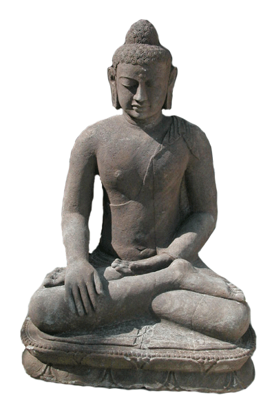 Indonesian Basalt Sculpture of Buddha, 18th Century CE - 20th Century CE
