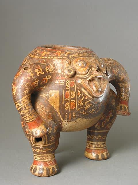 Guanacaste-Nicoya Tlaloc Effigy Tripod Vessel, 500 CE - 1000 CE