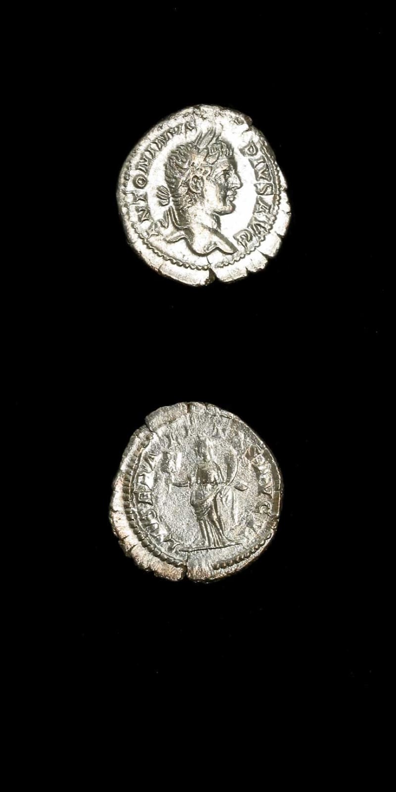 Silver Denarius of Emperor Caracalla, 200 CE - 210 CE