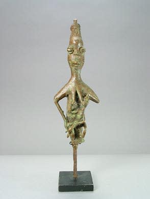 Yoruba Brass Edan Sculpture of a Woman, 19th Century CE - 20th Century CE