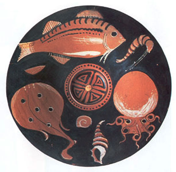 Apulian Red-Figure Fish Plate, 400 BCE - 300 CE