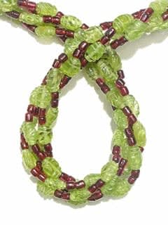 Peridot And Garnet Bead Necklace