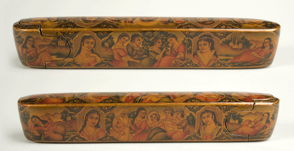 Qajar Papier Mâché Penbox (Qalamdan), 19 BCE