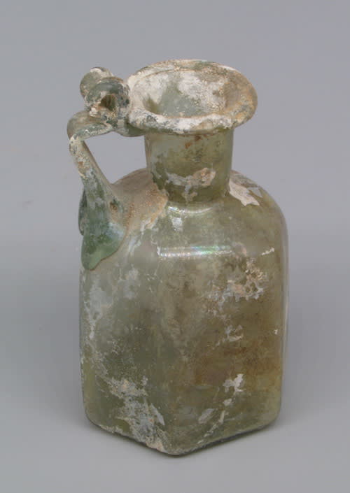 Roman Glass Jug With Looped Handle, 300 CE - 400 CE