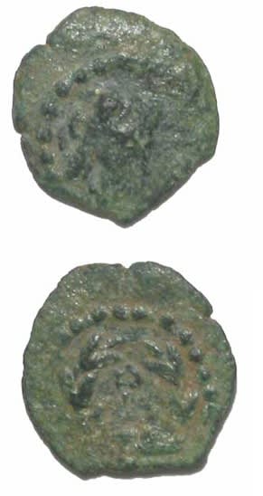Jewish Bronze Prutah of King Herod Archelaus, 4 BCE - 6 CE