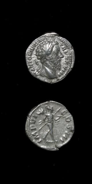Silver Denarius of Emperor Marcus Aurelius, 161 CE - 180 CE