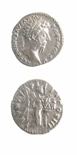Silver Denarius of Emperor Marcus Aurelius, 161 CE - 180 CE
