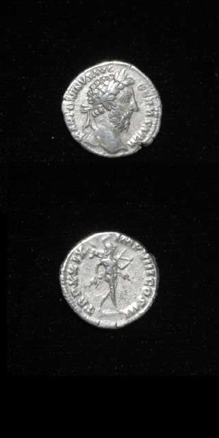 Silver Denarius of Emperor Marcus Aurelius, 161 CE - 180 CE