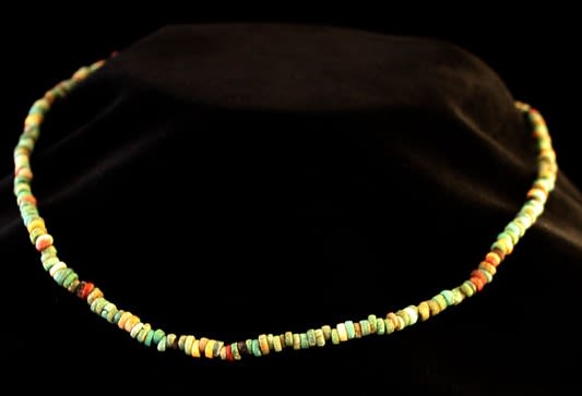 Egyptian New Kingdom Faience Bead Necklace, 1600 BCE - 1100 BCE