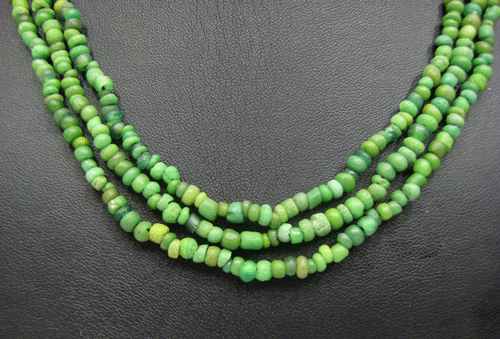 Green Glass Bead Necklace, 100 CE - 1200 CE
