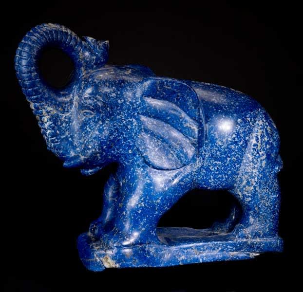 Mughal Lapis Lazuli Sculpture of an Elephant, 16th Century CE - 18th Century CE