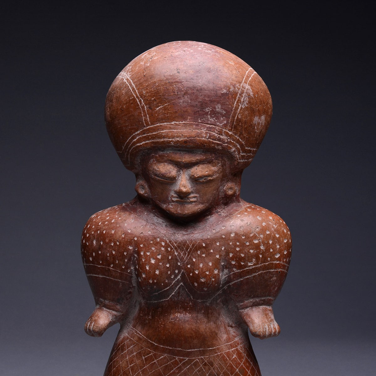 Chorrera Terracotta Sculpture of a Standing Woman, 1100 BCE - 300 CE