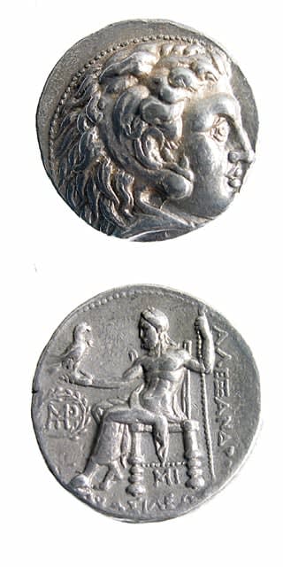 Macedonian Silver Tetradrachm of Alexander the Great, 332 BCE - 323 CE