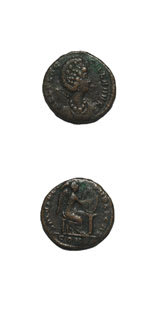 Bronze Coin of Emperor Aelia Flaccilla, 379 CE - 395 CE