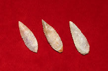 Set of Three Neolithic Flint Arrowheads, 6000 BCE - 4000 BCE