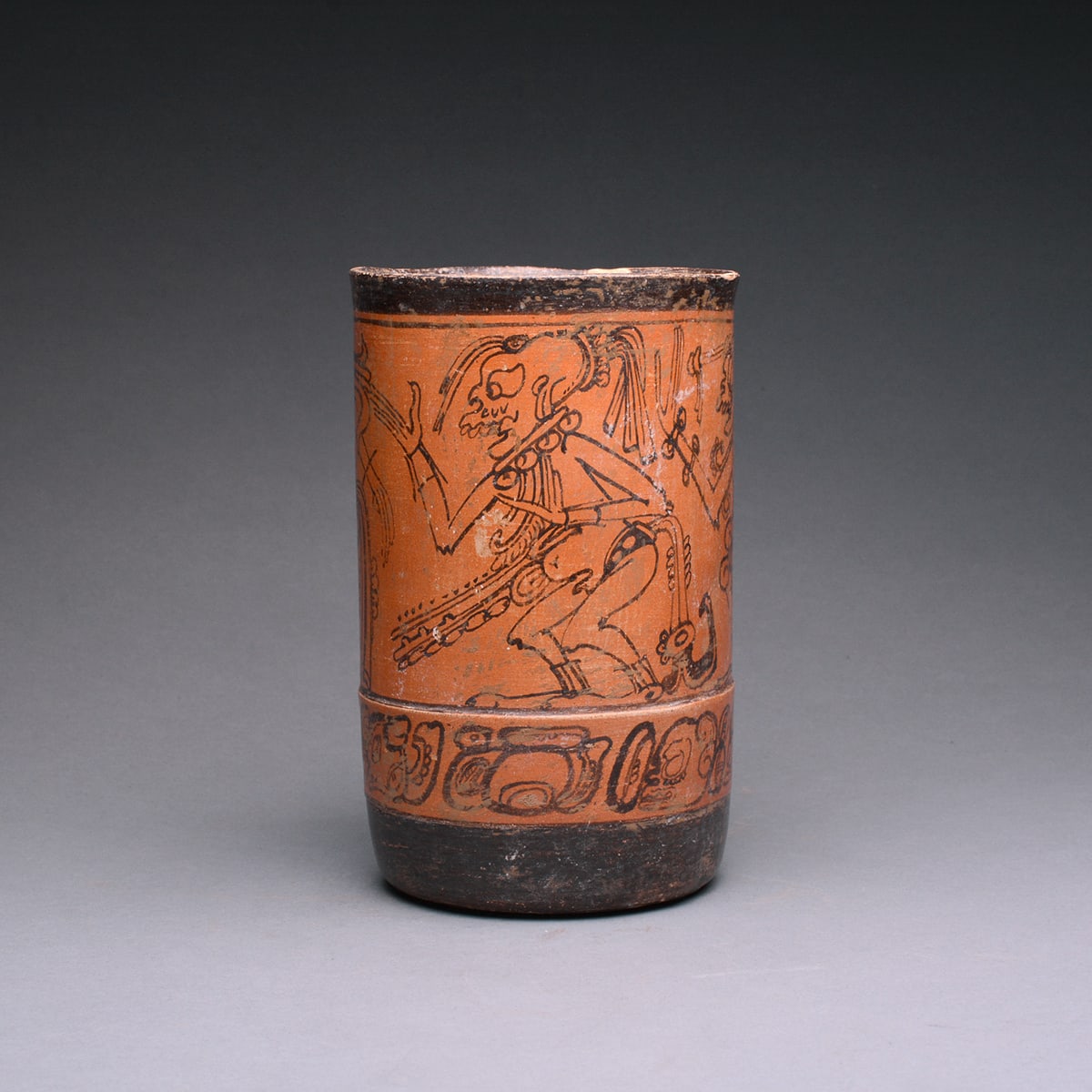 Mayan Polychrome Cylindrical Vessel, 500 CE - 900 CE